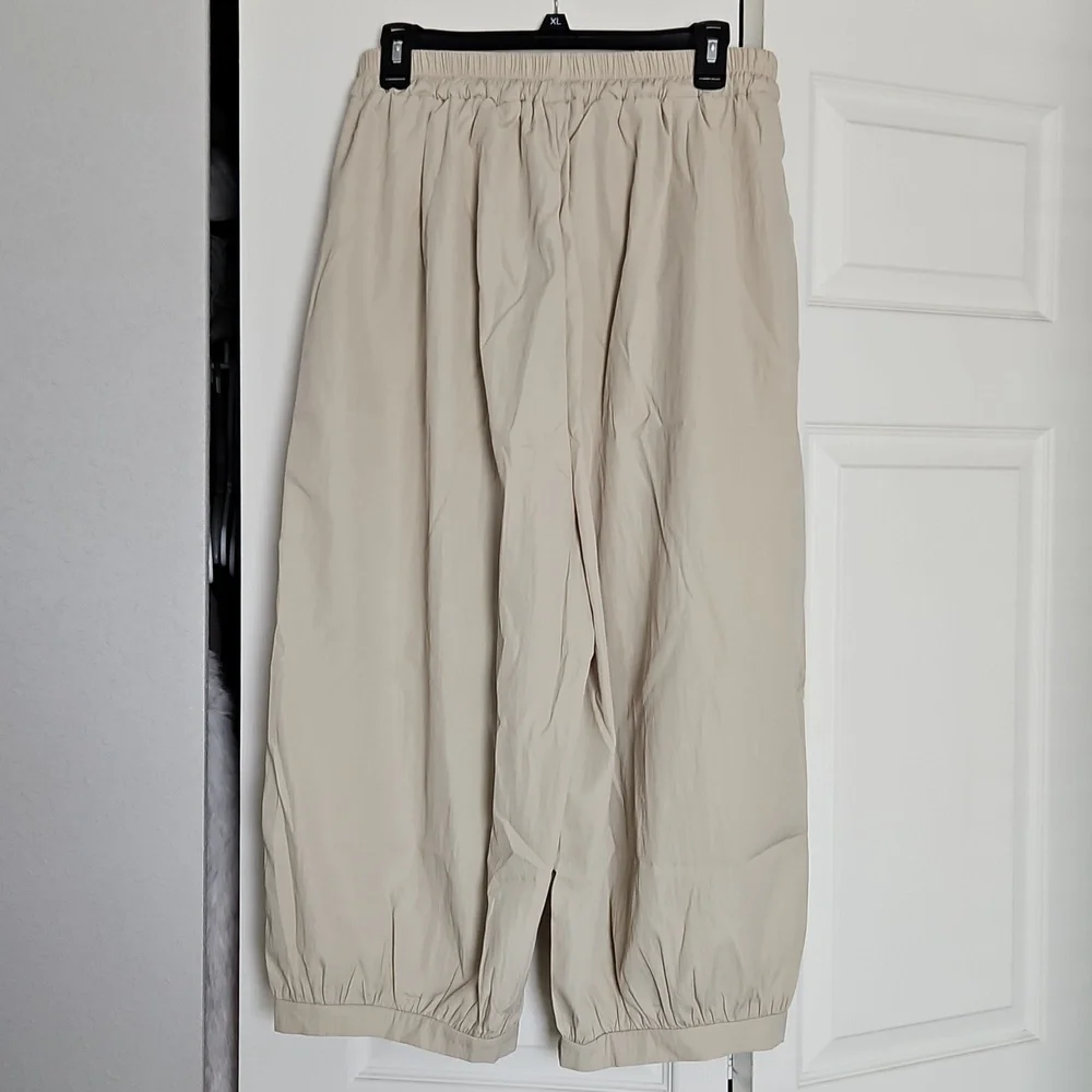 Beige Drawstring Cargo Pants - Picture 2 of 4